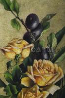 Jelzés nélkül, XX. sz. eleje: Csendélet. Olaj, fa. Apró felületi sérülésekkel. 37x23 cm. Fakeretben