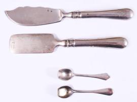 cca 1860-1930 A Perczel család hagyatékából származó 105 részes ezüst (Ag) evőeszköz- és szervírozó ...