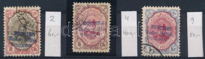 Irán - Brit megszállás Bushire 1915 Mi 2, 4, 9 R! (Mi EUR 510.-) garancia nélkül / no guarantee