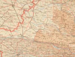 1939 Csonka-Magyarország áttekintő térképe, rajta a visszatért Felvidékkel és Kárpátaljával, 1:750.0...