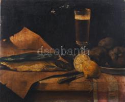 Konek Ida (1851-1942): Csendélet. Olaj, karton. Jelzett. Sérült. 35x42,5 cm.