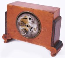 Art deco faházas asztali óra, hibás, egyik mutatója kiesett a helyéről, 11x16x4,5 cm