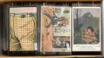 Kb. 800 db RÉGI motívum képeslap dobozban / Cca. 800 pre-1945 motive postcards in a box