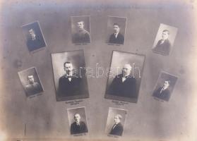1918 Az Ujverbászi államilag segített községi főgimnázium VIII. oszt. tanulói 1917-1918, tablófotó kartonon, a felületén kis foltokkal, a karton sarkain kis sérülésekkel, 25x18 cm