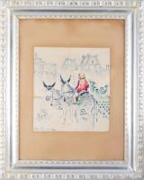 Pécsi Pilch Dezső (1888-1949): Párizsi jelenet, 1928. Akvarell, papír, jelezve balra lent. Dekoratív...