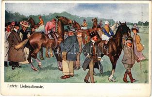 Letzte Liebesdienste / Horse race art postcard. B.K.W.I. 755-2. s: Schönpflug (lyuk / pinhole)