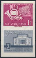 1959 A szocialista országok postaügyi minisztereinek értekezlete II. vágott szelvényes bélyeg luxus minőségben (4.000)