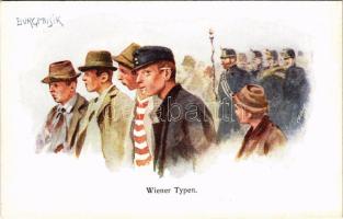 Wiener Typen - Burgmusik / Bécsi típusok / Types from Vienna. Austrian art postcard. B.K.W.I. 917-10.
