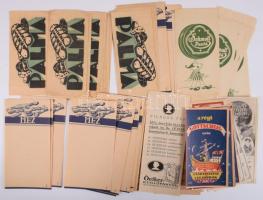 71 db számolócédula, 12 különbözőféle, változó állapotban