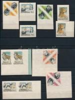 1956 Magyarországi kutyafajták I. 2 db vágott sor luxus minőségben, főként párokban, több érték extra nagy ívszéllel vagy ívsarokkal (24.000)