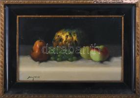 Molnár Z. János (1880-1960): Csendélet gyümölcsökkel. Olaj, karton, jelezve balra lent. Dekoratív fa...