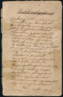 1901 Aba, ,,Emléksorok gyűjteménye", kézzel írt feljegyzések 48 oldalon, borító nélkül, részben sérült, foltos lapokkal