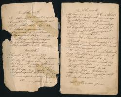 1901 Aba, ,,Emléksorok gyűjteménye", kézzel írt feljegyzések 48 oldalon, borító nélkül, részben...