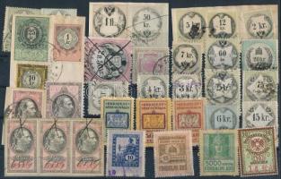 34 db régi magyar és osztrák okmánybélyeg