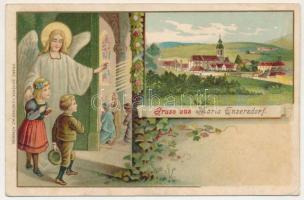 1906 Maria Enzersdorf. Franz Schemm Kunstanstalt Art Nouveau, floral, litho (wet damage)