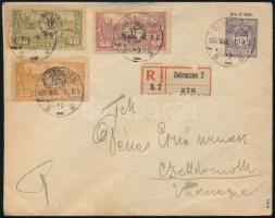 Debrecen II. 1920 Ajánlott 15f díjjegyes levél 30f, 40f és 50f díjkiegészítéssel, Bodor vizsgálójellel