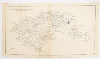 cca 1941 Magyar Királyi Államvasutak közúti gépkocsiüzem (MÁVAUT) autóbusz-vonalainak és vasúti háló...