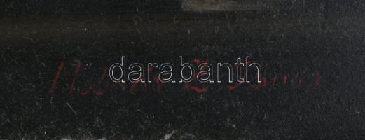 Molnár Z. János (1880-1960): Csendélet dinnyével és palackokkal. Olaj, karton, jelezve jobbra lent. ...