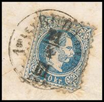 1871 5kr díjjegyes boríték 10kr hátoldali kiegészítéssel "BUDA 1SŐ LEV. GYÜJDE III IND." (...