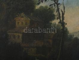 Jelzés nélkül, feltehetően XIX. sz. festő: Szerelmesek. Olaj, vászon, dublírozott. Dekoratív fakeret...