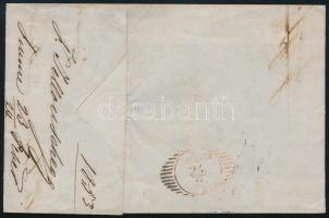 1853 3kr HP III "FIUME 1853" - piros "TRIESTE"