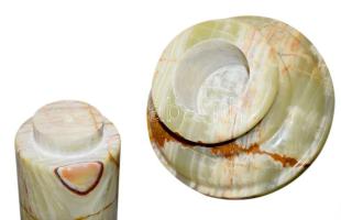 Dekoratív, magas minőségű ónix posztamens, jó állapotban, tartófelület d:22 cm, m:100 cm /// KIZÁRÓL...