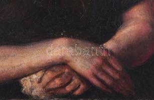 Pick Emmy (1900 - ?): Éva (női portré). Olaj, karton, jelezve jobbra lent. Hátoldalán Nemzeti Szalon...