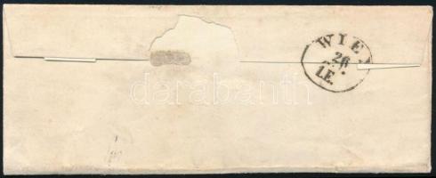 ~1853 9kr HP III liliputi vágás levélen "PESTH" - "WIEN"