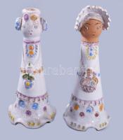 Győrbíró Enikő (1932-1999): 2 darab figura. Jelzett, felületi sérüléssel, m: 19 cm