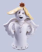 Csavlek Etelka (1947-): Angyal. Jelzett, hibátlan, m: 12 cm