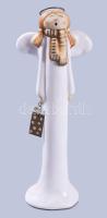 Mázas kerámia angyal figura, hibátlan, m: 17 cm