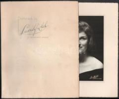 cca 1940-1950 Női portré, kartonra kasírozott fotó, Landfield Hubbard Woods, tokban, 17,5×12,5 cm