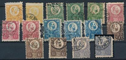 1871 Réznyomat kis tétel, 16 db bélyeg (min 86.700)