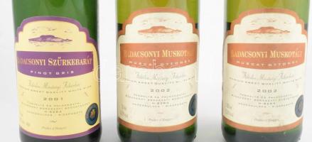 2001-2002 Badacsonyi Muscat Ottonel (2002, 2db), és Badacsonyi Szürkebarát - Pinot Gris 2001, Badacs...