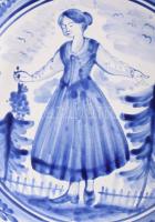 Kétfüles edény. Jelzett, hibátlan, d: 31 cm