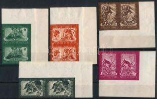 1950 DISZ I. vágott ívsarki sor párokban, luxus minőségben (40.000)