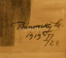 Bánovszky Miklós (1895-1995): Álló női akt. Szén, papír. Jelezve jobbra lent. 60x42 cm. Dekoratív, ü...