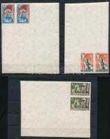 1950 Béke III. vágott sor párokban óriási ívsarkakkal, luxus minőségben (40.000)