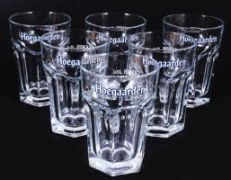 'Hoegaarden' üveg söröskorsó készlet, eredeti dobozában, 6 db, 0,25 l, m: 13 cm