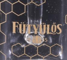 Fütyülős befőttesüveg formájú üveg korsó készlet, 6 db, 0,48l, m:13,5 cm