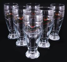 'Staropramen' üveg söröspohár készlet, eredeti dobozában, 6 db, 0,5 l, m: 21 cm