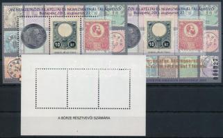 2011 XV. Nemzetközi Filatéliai és Numizmatikai Találkozó emlékív pár + emlékív hátoldalán "A BÖRTE RÉSZTVEVŐI SZÁMÁRA"