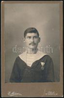 ca 1910 Pola tengerész kabinetfotója 11x17 cm