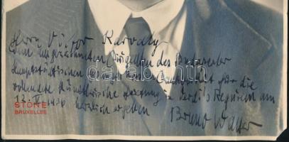 Bruno Walter [1876-1962] német származású amerikai karmester dedikált fényképe Karvaly Viktor karmes...