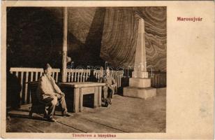 1912 Marosújvár, Uioara, Ocna Mures; Táncterem a sóbányában. Grün Géza kiadása / salt mine, interior (EB)