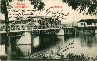 1910 Marosújvár, Uioara, Ocna Mures; Vasúti híd. Kapható Izsák Dávidnál / railway bridge (EK)