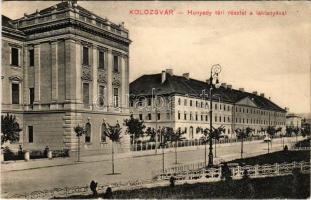 1911 Kolozsvár, Cluj; Hunyady téri részlet a laktanyával. Sámuel S. Sándor kiadása / square with military barracks (EB)