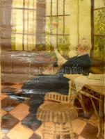 Erdélyi jelzéssel: Újságot olvasó férfi, 1934. Olaj, vászon. Sérült, feltekerve, vakráma nélkül. 140x102 cm. KIZÁRÓLAG SZEMÉLYES ÁTVÉTEL, NEM POSTÁZZUK! / ONLY PERSONAL COLLECTION AT OUR OFFICE!