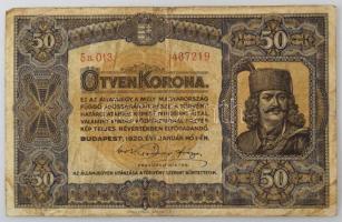 1920. 50K "5a 013 467219", "Orell Füssli Zürich" nyomdahely jelöléssel T:F Adamo K25