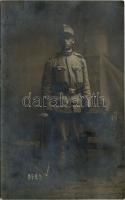 1915 Kolozsvár, Cluj; "Józsi", magyar katona egyenruhában, műtermi fotó / WWI Hungarian military, soldier in uniform. Dunky Elek photo